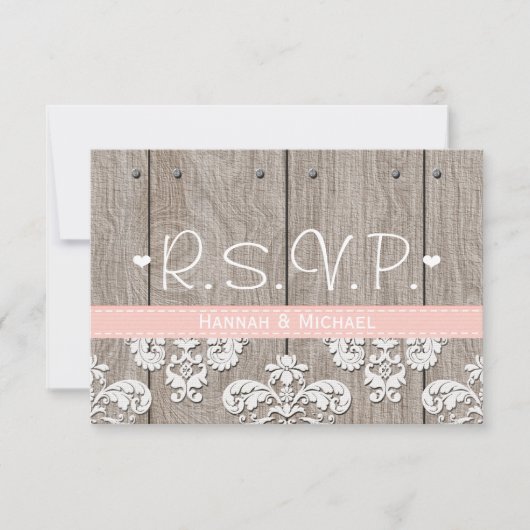 Carte de réponse RSVP Rustic Rose Hydrangea Weddin (Devant)