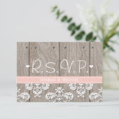 Carte de réponse RSVP Rustic Rose Hydrangea Weddin (Debout devant)