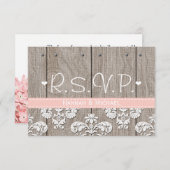 Carte de réponse RSVP Rustic Rose Hydrangea Weddin (Devant / Derrière)