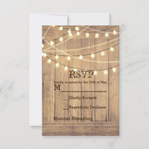 Carte de réponse RSVP Rustique Country Western Boi