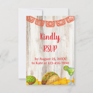 Carte de réponse RSVP Rustique Fiesta avec code QR