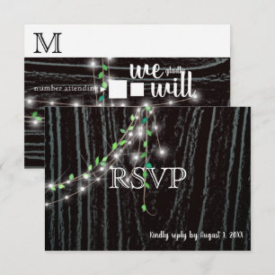 Carte de réponse RSVP Rustique Vigne & Lumières