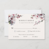 Carte de réponse RSVP Sakura Cherry Flower Aquarel (Devant)
