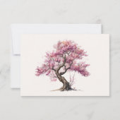 Carte de réponse RSVP Sakura Cherry Flower Aquarel (Dos)