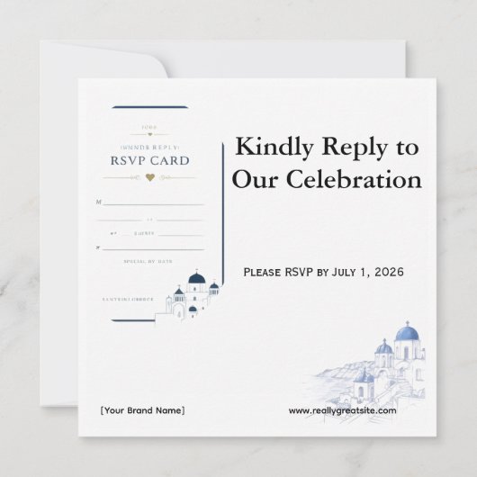 Carte de réponse RSVP Santorini Boarding Pass (Dos)