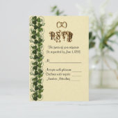 Carte de réponse RSVP shamrocks irlandais (Debout devant)