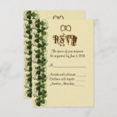 Carte de réponse RSVP shamrocks irlandais (Devant / Derrière)