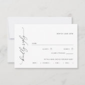 Carte de réponse RSVP simple en noir et blanc pour (Devant)