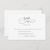 Carte de réponse RSVP simple et moderne noir et bl (Devant / Derrière)