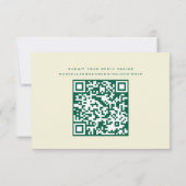 Carte de réponse RSVP simple jaune et verte (Dos)