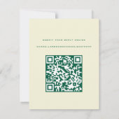 Carte de réponse RSVP simple jaune et verte (Dos)