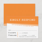 CARTE DE RÉPONSE RSVP simple moderne gras orange (Devant / Derrière)