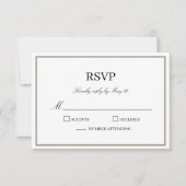 Carte de réponse RSVP simple Monogramme classique (Devant)