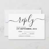 Carte de réponse RSVP simple noir et blanc (Devant)