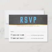 CARTE DE RÉPONSE RSVP Smart bold or tableau noir (Devant)