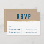 CARTE DE RÉPONSE RSVP smart bold type or kraft ble (Devant / Derrière)