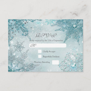 Carte de réponse RSVP Snowflake Magic Winter Wonde