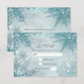 Carte de réponse RSVP Snowflake Magic Winter Wonde (Devant / Derrière)