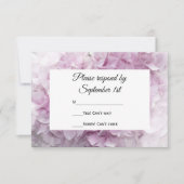 Carte de réponse RSVP Soft Pink Hydrangea Wedding (Devant)