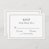 Carte de réponse RSVP standard simple (Devant / Derrière)