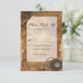 Carte de réponse RSVP Steampunk Industriel Vintage (Debout devant)