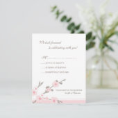 Carte de réponse RSVP Stlish Pink Cherry Blossoms (Debout devant)