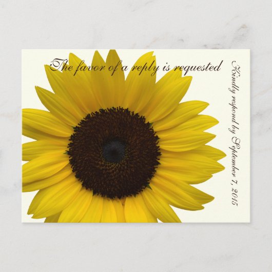 Carte de réponse RSVP Sunflower Pays (Devant)