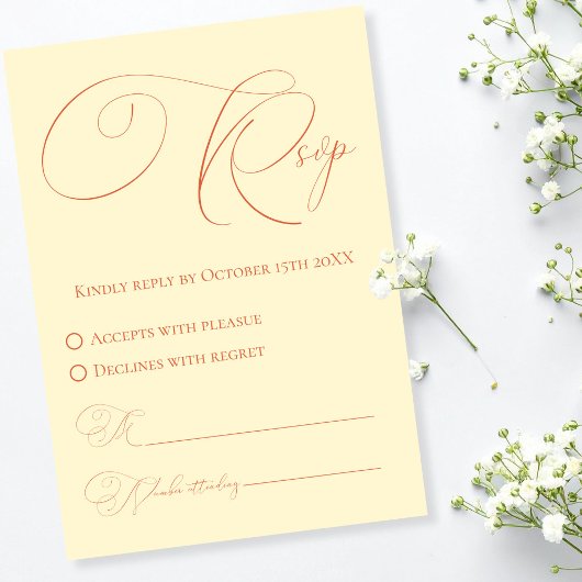 Carte de réponse RSVP Teintes douces de coucher de