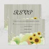 Carte de réponse RSVP Tendance Sunflowers (Devant / Derrière)