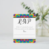 Carte de réponse RSVP Tie-Dye Psychédélique (Debout devant)