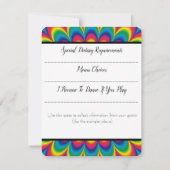 Carte de réponse RSVP Tie-Dye Psychédélique (Dos)