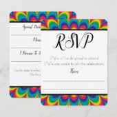Carte de réponse RSVP Tie-Dye Psychédélique (Devant / Derrière)