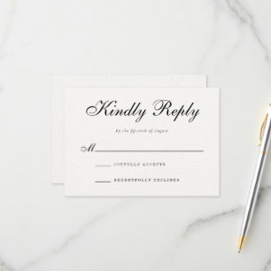 Carte de réponse RSVP traditionnelle de mariage fo