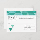 Carte de réponse RSVP triangles géométriques | sar (Devant / Derrière)