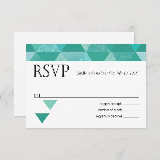 Carte de réponse RSVP triangles géométriques | sar (Devant / Derrière)