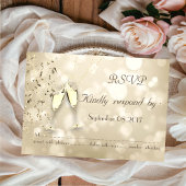 Carte de réponse RSVP Verres à vin pétillant Confe