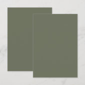 Carte de réponse RSVP Vert de mousse (Devant / Derrière)
