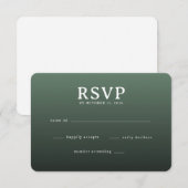 Carte de réponse RSVP Vert Élégant (Devant / Derrière)