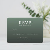 Carte de réponse RSVP Vert Élégant (Debout devant)