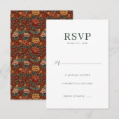 Carte de réponse RSVP Vert Élégant (Devant / Derrière)