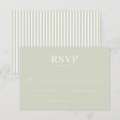 Carte de réponse RSVP Vert Éteint Élégant (Devant / Derrière)