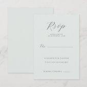 Carte de réponse RSVP Vert Pâle Élégant (Devant / Derrière)