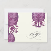 Carte de réponse RSVP Victoria Swirl - Plum violet (Dos)