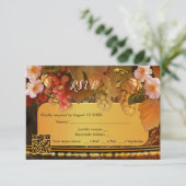 Carte de réponse RSVP Vignoble Code QR Roses et Ra (Debout devant)