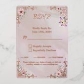 Carte de réponse RSVP vintage Blush Peony (Recto)