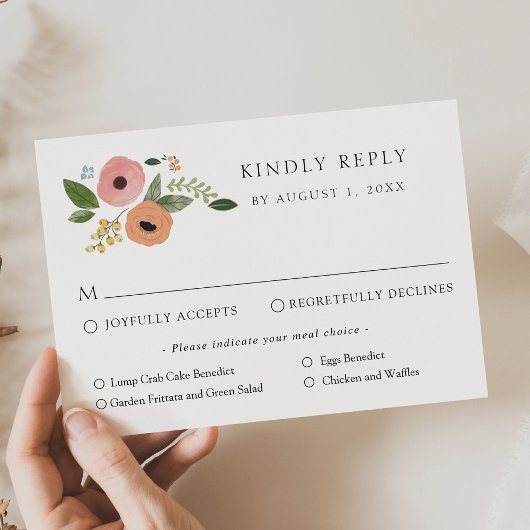 Carte de réponse RSVP vintage Boho Floral Wedal We