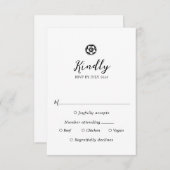 Carte de réponse RSVP Vintage noir et blanc (Devant / Derrière)