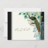 Carte de réponse RSVP vintage Peacock, Feathers (Dos)
