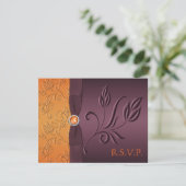 Carte de réponse RSVP Violet et Tangerine (Debout devant)