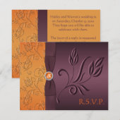 Carte de réponse RSVP Violet et Tangerine (Devant / Derrière)